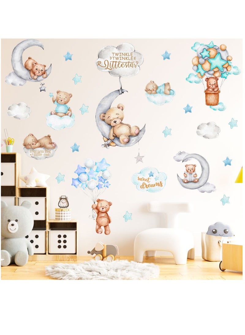 Bluejw Cartoon Cloud Bear Wall Stickers Perfect For Kids' Bedrooms And Nurseries  - Image 5