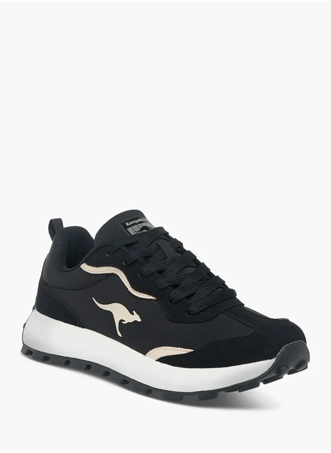 كانغاروس Women's Logo Embossed Sports Shoes with Lace-Up Closure