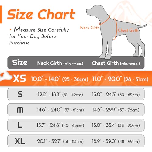 Eagloo Small Dog Harness No Pull, Service Vest with Reflective Strips and Control Handle, Adjustable and Comfortable for Easy Walking, No Choke Pet Harness with 2 Metal Rings, Orange, XS - Image 2