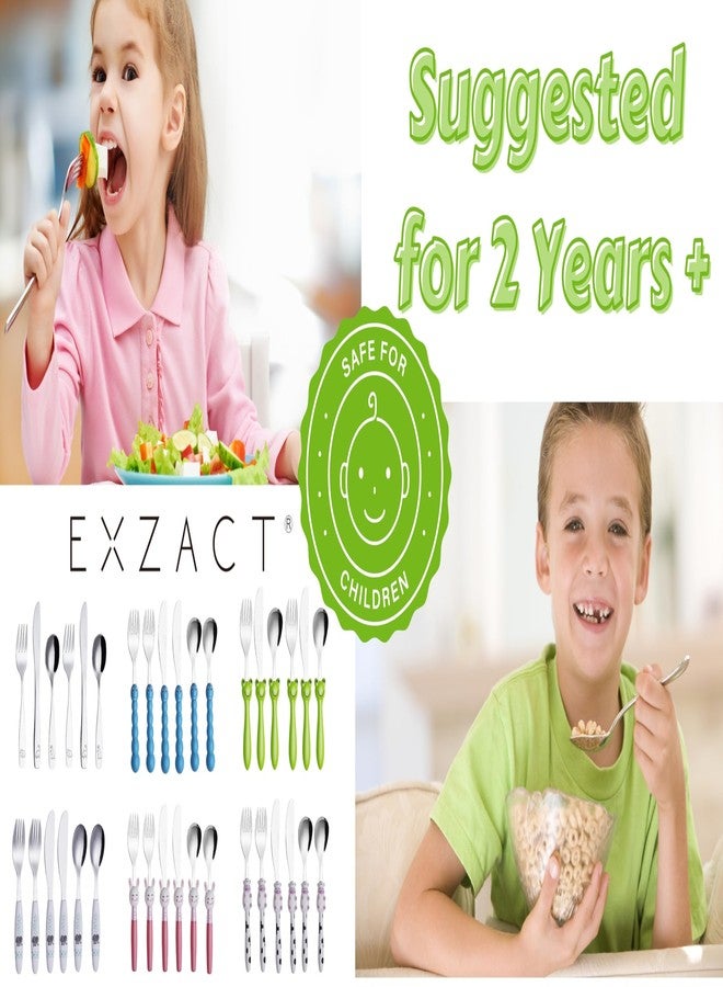 Exzact Children's Flatware Kids Silverware 6pcs, Toddler Utensils, Dishwasher Safe, 24 Months+ - Image 4