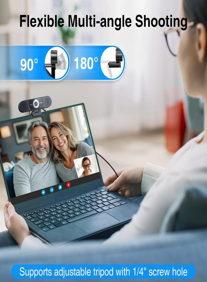 إي ميت كاميرا ويب EMEET 3 في 1 بدقة 4K مع ميكروفون ومكبر صوت، كاميرا ويب C980 PRO بزاوية واسعة 60°-98° مع 4 ميكروفونات مانعة للضوضاء، ومكبري صوت، وتركيز ثابت، وغطاء خصوصية مغناطيسي، مثالية لمكالمات الفيديو الجماعية والشخصية. - Image 5