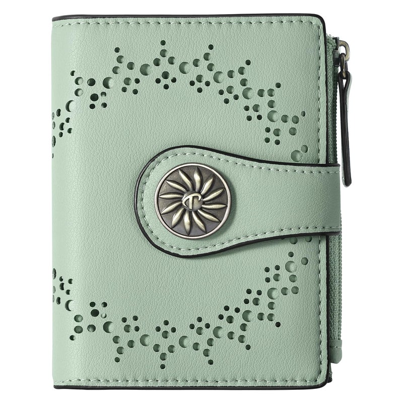 Tipmile Small Wallet for Women Bifold RFID Blocking Card Holder Leather Wallets with Zipper Coin Pocket - Image 1