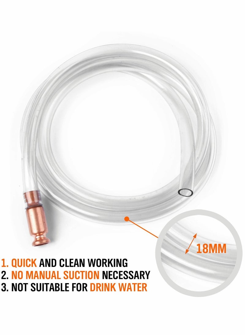 Generic 6FT Gas Siphon Pump - Versatile  Easy to Use with Safe 1/2 Valve Tubing (White) - Image 2