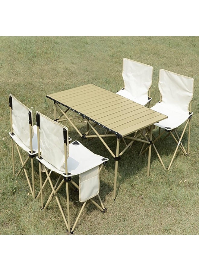 DubaiGallery Portable Camping Chair and Table Set, Folding Camping Table Chair Set, Lightweight Backpacking Camping Chairs and Table Combo for Patio, Backyard, Garden, Poolside, Beach, Lawn, Porch - Image 4