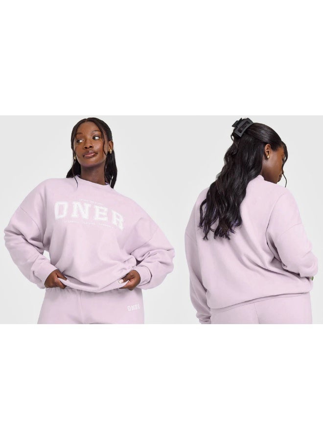 Oner Fleece-Lined Oversized Crewneck Sweatshirt - Trendy and Versatile