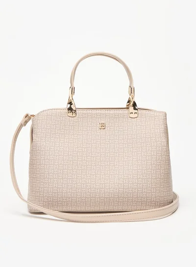 فلورا بيلا من شو إكسبرس Monogram Print Tote Bag with Zip Closure and Double Handle