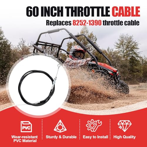 Royitay Universal Throttle Cable 60 inch Long with 53" Casing for Manco 8252 ASW Go Kart Minibike Buggy Cart - Image 5