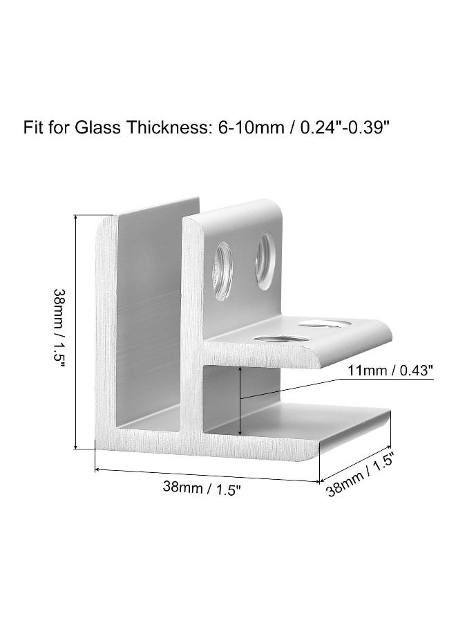 Generic 90 Degree Glass Clamp, Glass Clamp Holder for Thickness 8-10mm Aluminum Alloy Glass Shelf Support Bracket Double Side Glass Holder for Cabinet Cupboard (Set of 4)  - Image 2