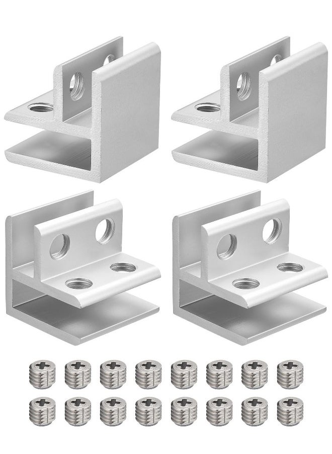 Generic 90 Degree Glass Clamp, Glass Clamp Holder for Thickness 8-10mm Aluminum Alloy Glass Shelf Support Bracket Double Side Glass Holder for Cabinet Cupboard (Set of 4)  - Image 1