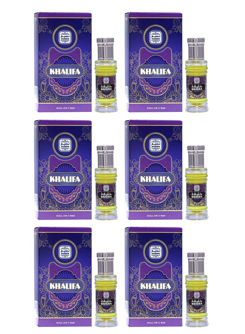 Khalifa Perfume Oil Roll-On for Men & Women - 6ml (Pack of 6)