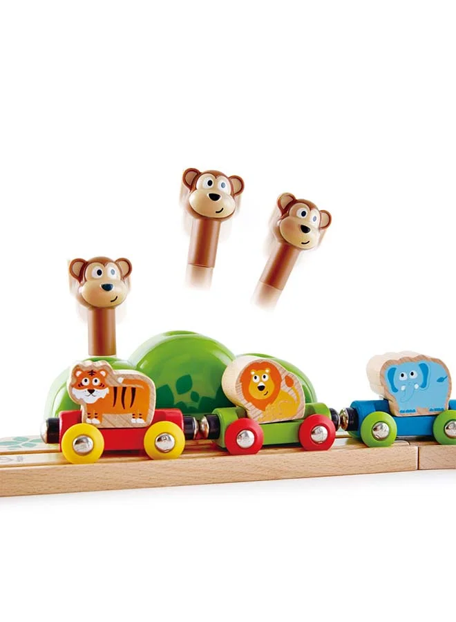 Hape Music And Monkey Wooden Railway Playset W/ Xylophone