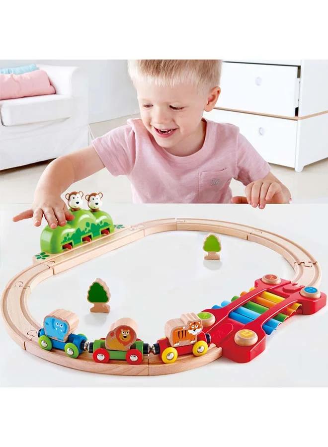 Hape Music And Monkey Wooden Railway Playset W/ Xylophone