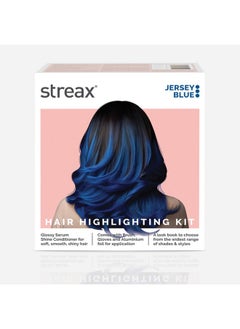 Streax Hair Colour Highlight Kit | Blue Hair Colour, Jersey Blue - Pack Of 1 I Enriched With Walnut & Argan Oil I Hair Colour For Women | Rich, Vibrant, Easy To Use, Diy Application  - Image 1