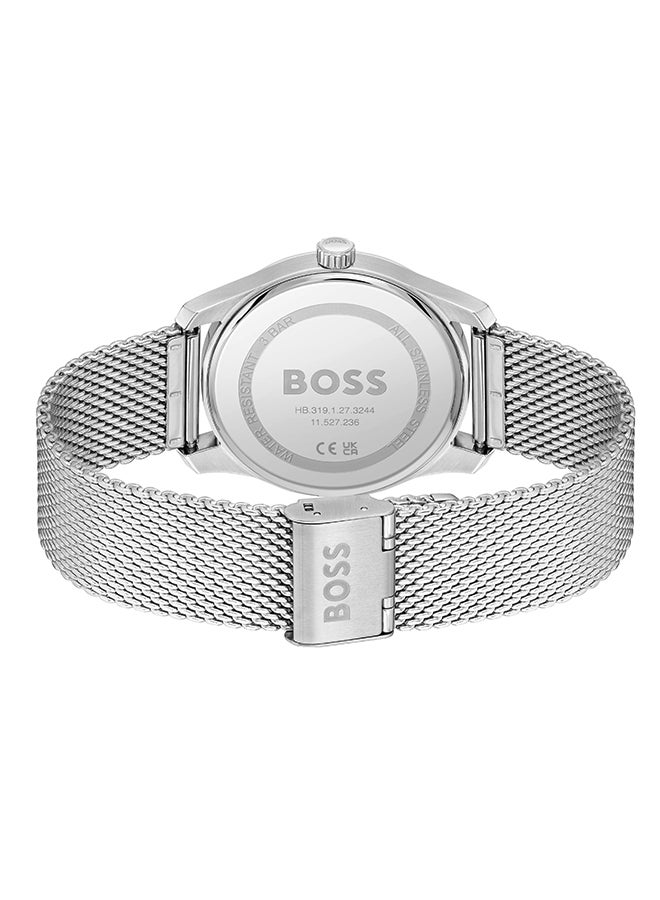 HUGO BOSS ساعة يد رجالية بعقارب دائرية الشكل من الستانلس ستيل 1514115 - 41 ملم - Image 3