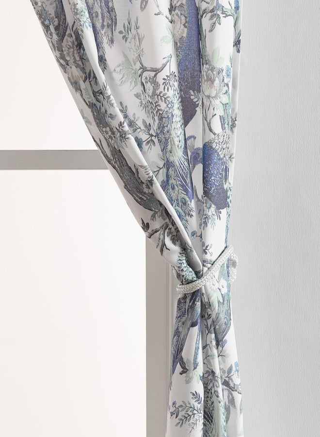 Laura Ashley Belvedere Window Curtains with Rod Pocket, 84-inch Length, 2 Panels Set, Canvas Light Filtering, White - Image 5