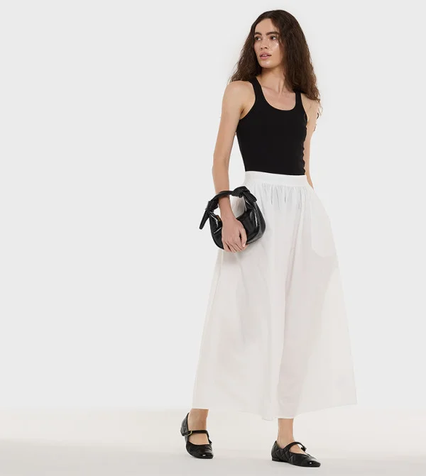 بي سي بي جي BCBG Midi Skirt In Poplin