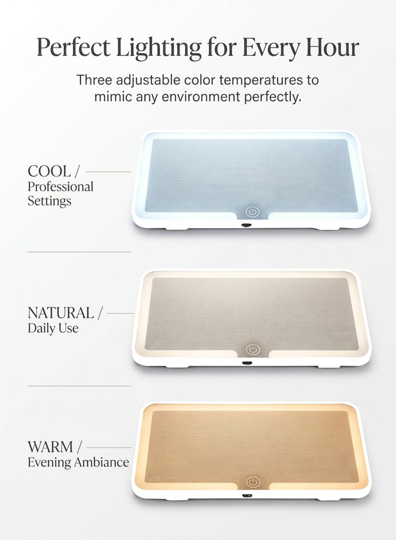 Car Sun Visor Vanity Mirror with LED Lights & 3X Magnification, Rechargeable Makeup Mirror for Car Visor, 3 Color Dimmable Lighting, Touch Control HD Mirror for Cars Trucks SUVs Women Accessories - Image 3