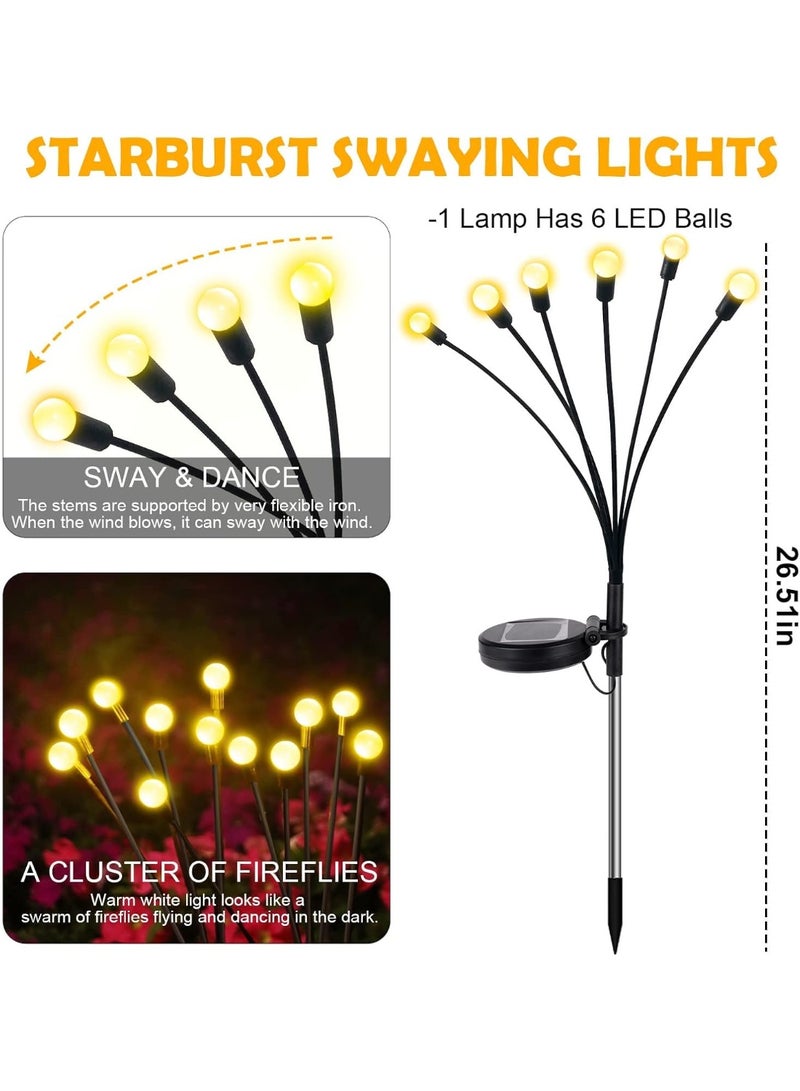 BLOOMING TIME 1 Pack Waterproof Led Solar Garden Lights Firefly Lights(Warm White) - Image 5