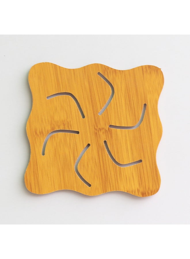 Wholesale Household Wooden Dish Anti-scalding Mat Kitchen Table Tray Bowl Coaster Padded Dining Table Non-slip Heat Insulation Mat-Color:Square Hot Wheels - Image 1
