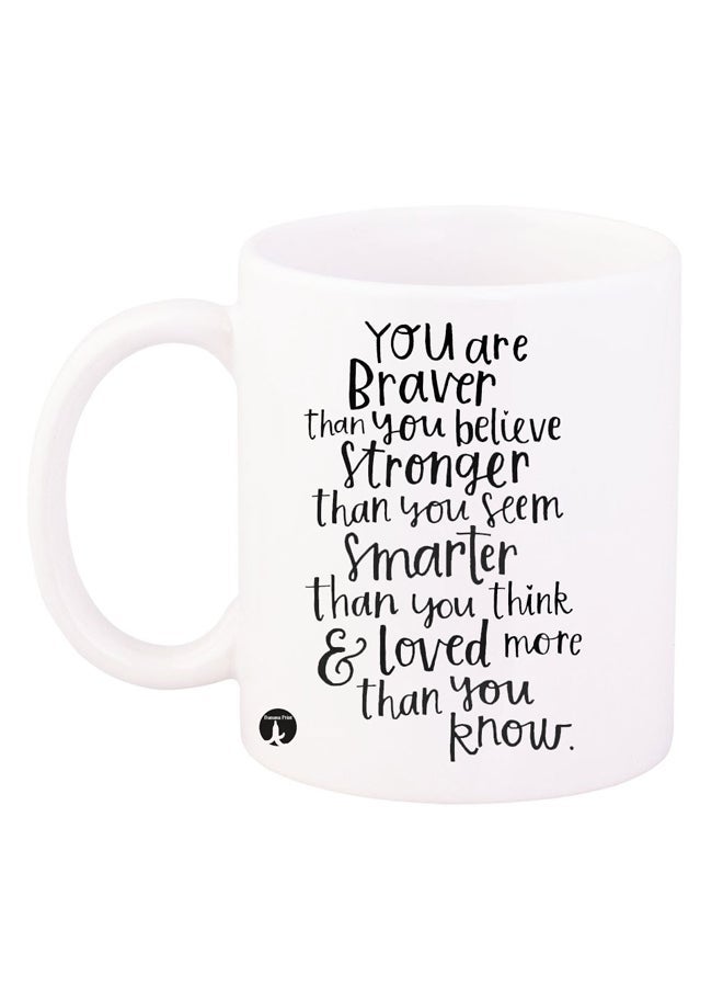 RYN Quote Printed Coffee Mug White/Black 11ounce