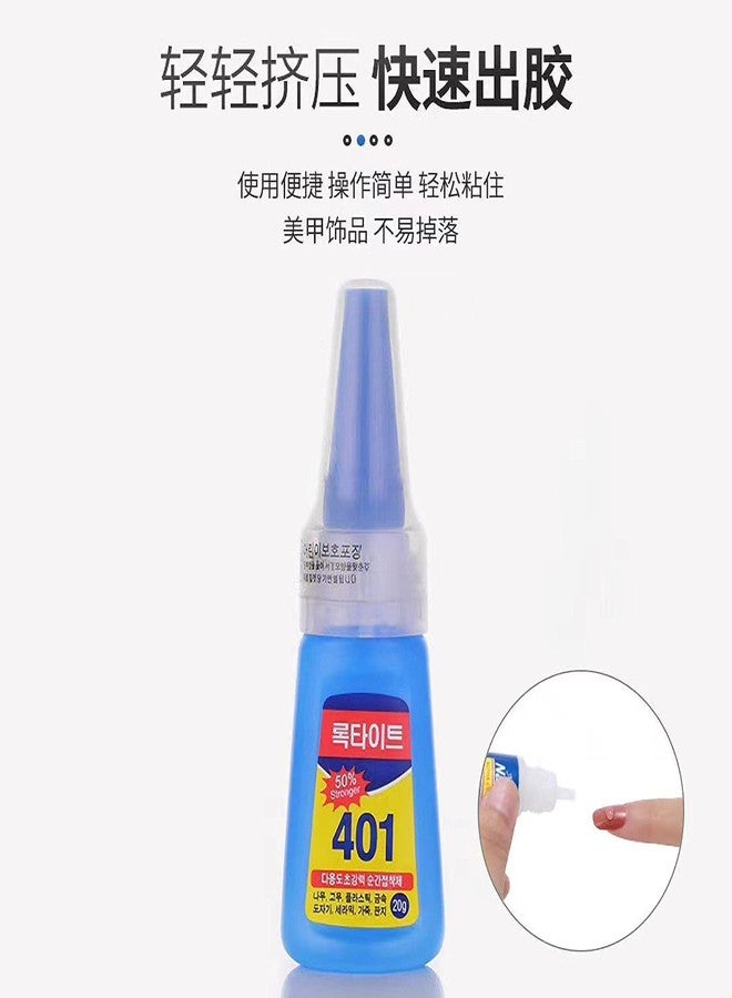 TWIREY Nail Super Glue Stronger 20G Bottle 401 Rapid Fix Adhesive to Dry Nails looks better Quickly Instant Nail Accessories Professional - Image 2