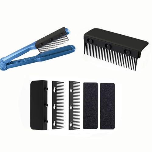 Dladhict Flat Iron Attachment, Removable Hair Straightener, The Comb for Flat Iron for Black Hair, Professional or Home Use Compact Straightening Styling Tool (Black) - Image 1
