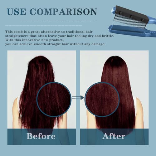Dladhict Flat Iron Attachment, Removable Hair Straightener, The Comb for Flat Iron for Black Hair, Professional or Home Use Compact Straightening Styling Tool (Black) - Image 5
