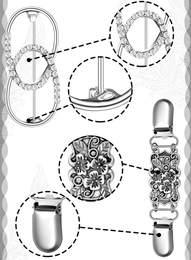 Ferraycle 6 Pieces Vintage Dress Shirt Cardigan Brooch Cinch Clips Retro Sweater Shawl Clips for Women Girls Wearing Gift - Image 4
