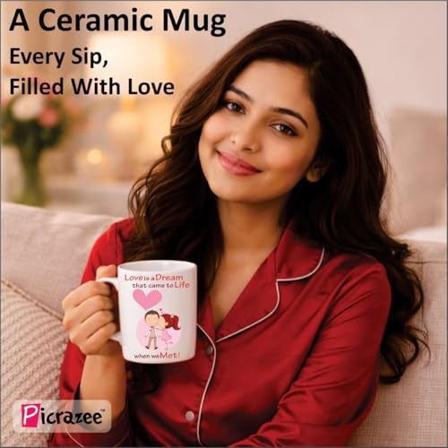 PICRAZEE Romantic Gift Combo (Cushion+Filler, Mug, Teddy-Roses in Metal Box, K-Ring, F-Magnet, G-Card, Jewelry Box, Heart Pendant) Perfect Love Gift - Image 5