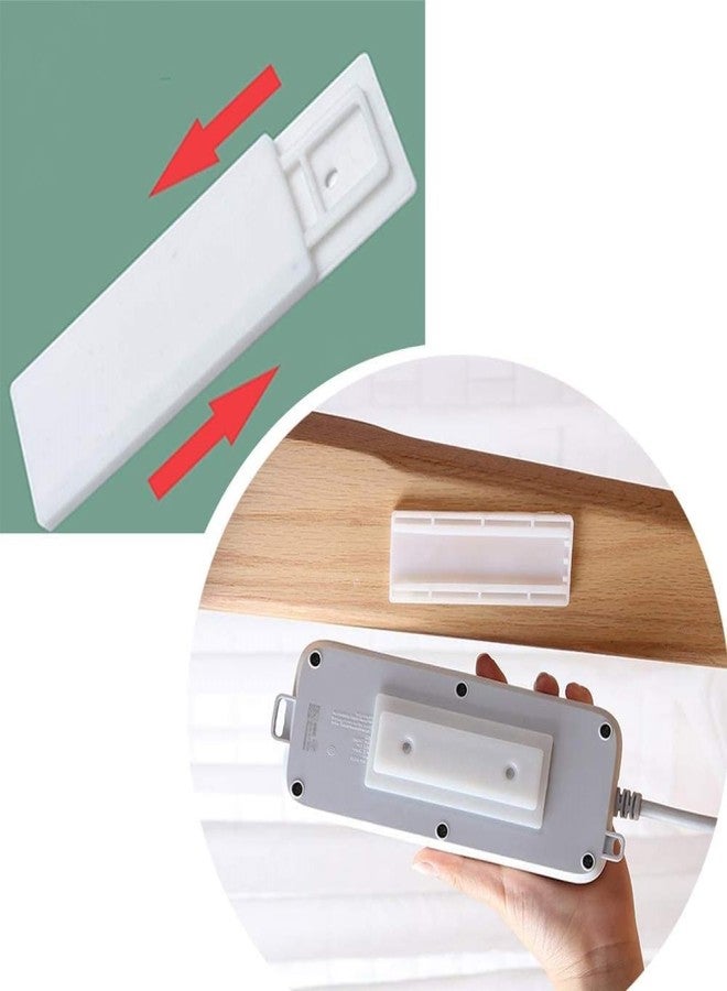 UPKARANWALE Self Adhesive Power Strip Fixator, Heavy Duty Punch-Free Wall Mount Detachable Reusable Mounting Bracket for Power Outlets, Tissue Boxes, WiFi Routers (White, Pack of 1) - Image 2