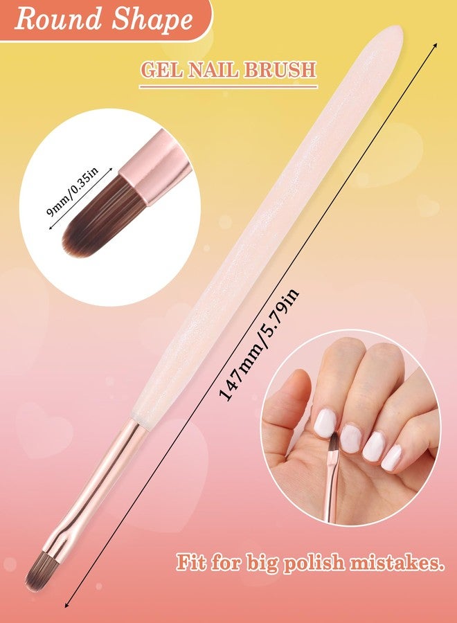 outopen 3Pcs Nail Art Clean Up Brushes, Oval/Flat/Angled Fine Nail Brushes Set Professional Nail Painting Brushes for Cleaning Polish Mistake and Nail Gel Application - Image 4