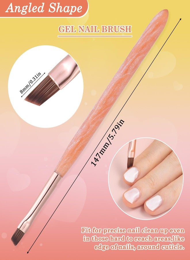 outopen 3Pcs Nail Art Clean Up Brushes, Oval/Flat/Angled Fine Nail Brushes Set Professional Nail Painting Brushes for Cleaning Polish Mistake and Nail Gel Application - Image 5