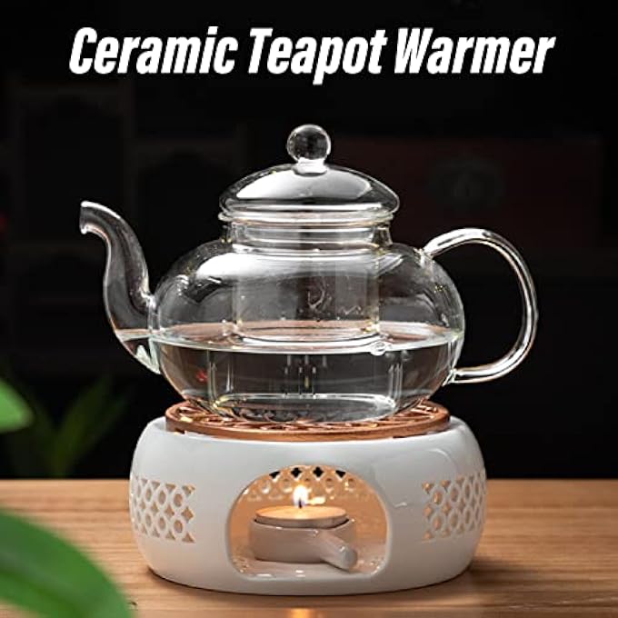 Zhed Ceramic Teapot WarmerTea Light Warmer With Candle Holder Teapot Pad Teapot Warmer Base For Borosilicate Glass Teapot Cast Iron Teapot Suitable For Heating Tea Coffee And Milk - Image 4