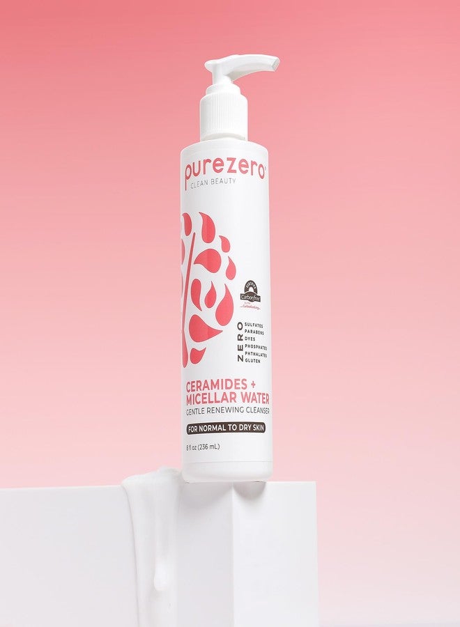 Purezero Hydrating Gentle Face Cleanser - Hyaluronic Acid Gentle Moisturizing Cleanser + Ceramides, Micellar Water, Fragrance-Free, Zero Sulfates, Parabens, Vegan & Cruelty-Free, 8 oz - Image 2
