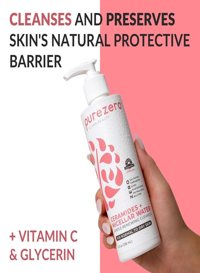 Purezero Hydrating Gentle Face Cleanser - Hyaluronic Acid Gentle Moisturizing Cleanser + Ceramides, Micellar Water, Fragrance-Free, Zero Sulfates, Parabens, Vegan & Cruelty-Free, 8 oz - Image 5