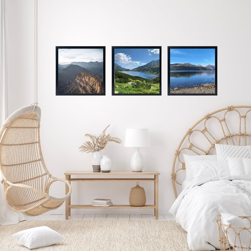 JCJMY 13x13 Picture Frame Black for Wall Hanging, Wall Mounting Horizontally or Vertically, 13 x 13 Square Wall Gallery Poster Photo Frame with Shatter Resistant Plexiglass, Black - Image 5