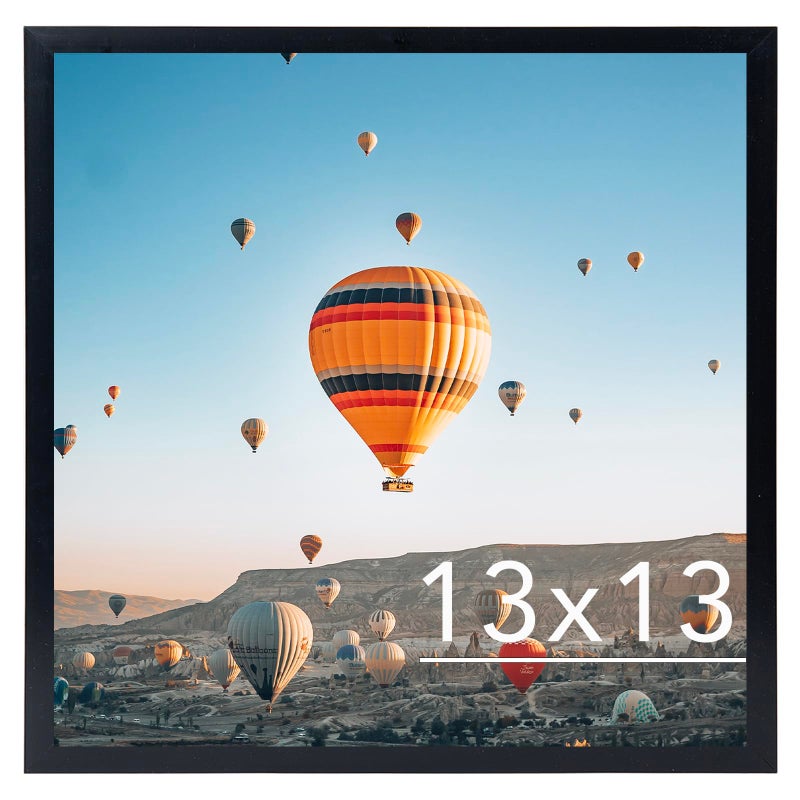 JCJMY 13x13 Picture Frame Black for Wall Hanging, Wall Mounting Horizontally or Vertically, 13 x 13 Square Wall Gallery Poster Photo Frame with Shatter Resistant Plexiglass, Black - Image 1