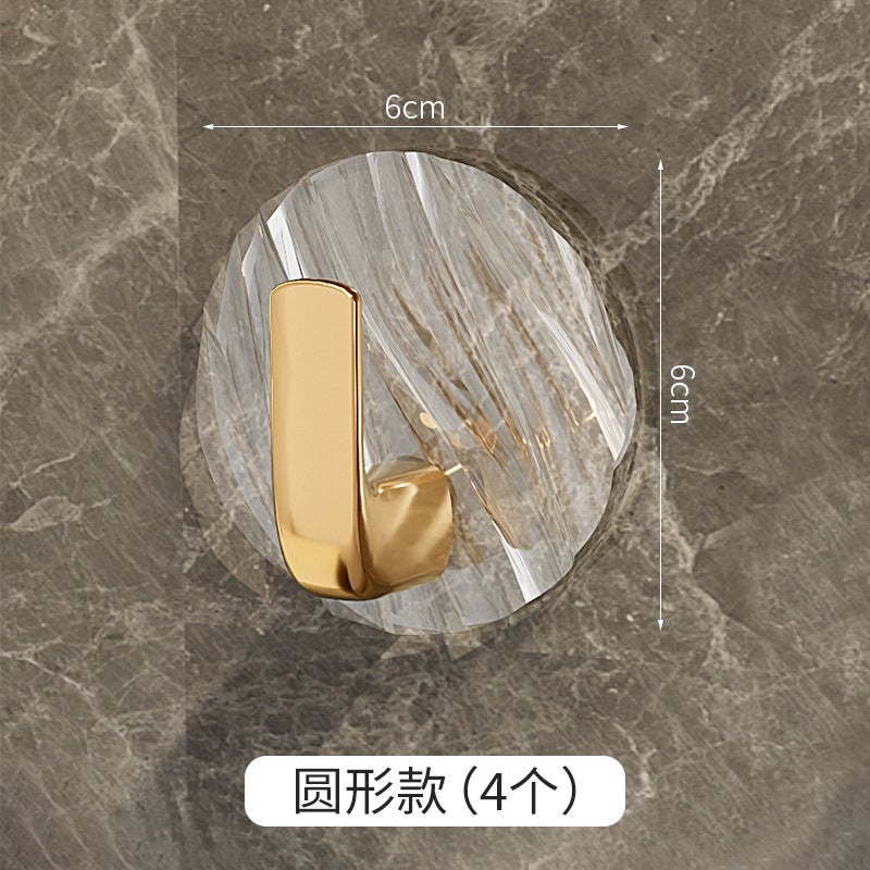 Acrylic Clear Adhesive Hooks No-Drill Bathroom Wall Hangers Round Round