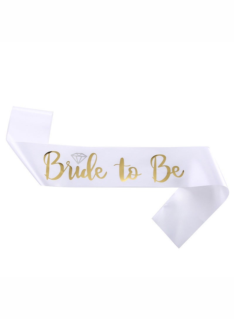 Women Bride To Be Printed Sash With Shoulder Length Veil Party Set，for Wedding Bridal Shower Engagement Party Favors BachParty Decorations  - Image 4
