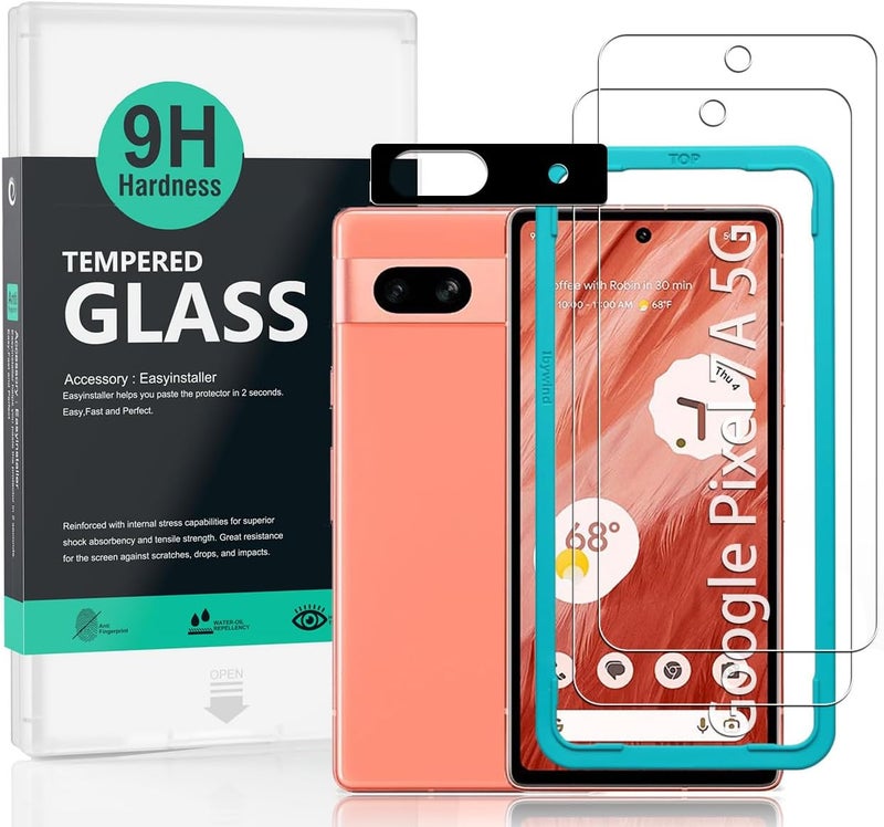 Ibywind For Google Pixel 7a 5G Screen Protector 6.1",2 Pack 9H Hardness Tempered Glass,With 1Pc Camera Lens Protector,Easy to install - Image 1