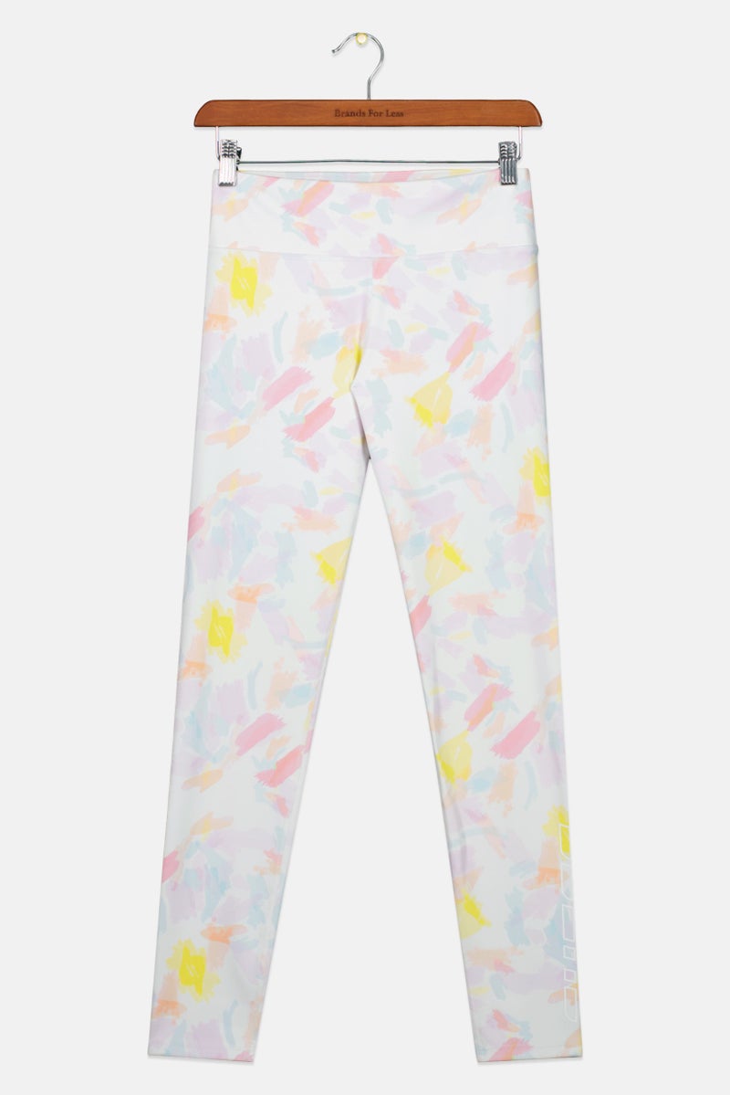 GUESS Kids Girl Sportswear Fit Training Leggings, White Combo - Image 1
