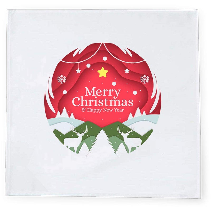 Khakee مناديل طاولة حرير تافتا بموضوع عيد الميلاد 6 قطع 10x10 لتزيين عيد الميلاد زينة عيد الميلاد هدية عيد الميلاد npxmas102P - Image 2