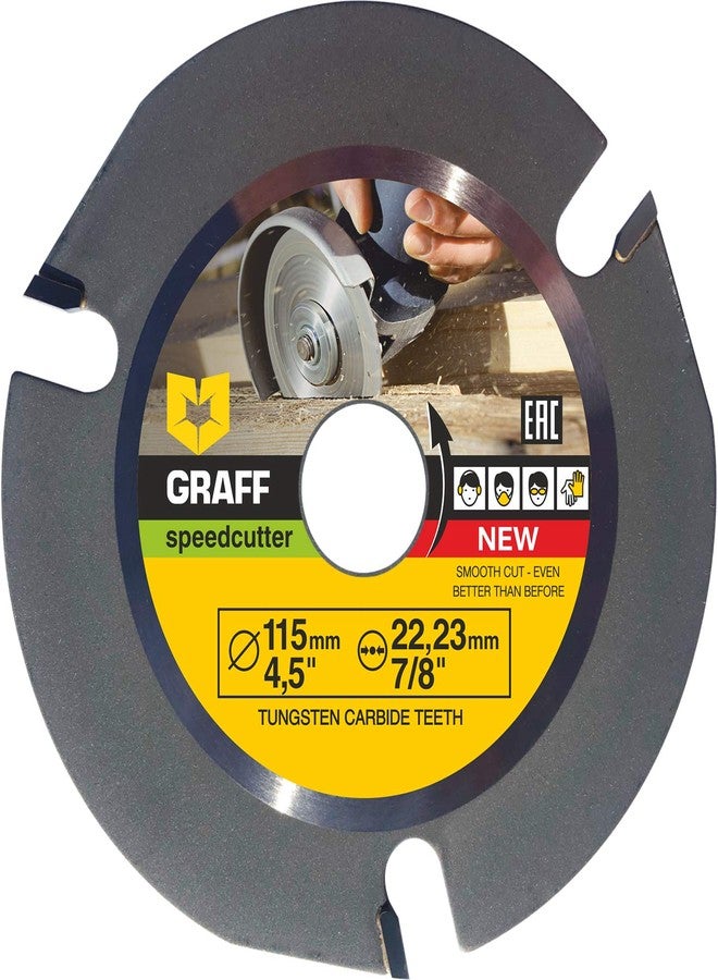 GRAFF SPEEDCUTTER 4-1/2 Inch Wood Carving Disc for Angle Grinder - Circular Saw Blade for Cutting, Sculpting & Shaping - 7/8 Inch Arbor - 115mm - Image 1