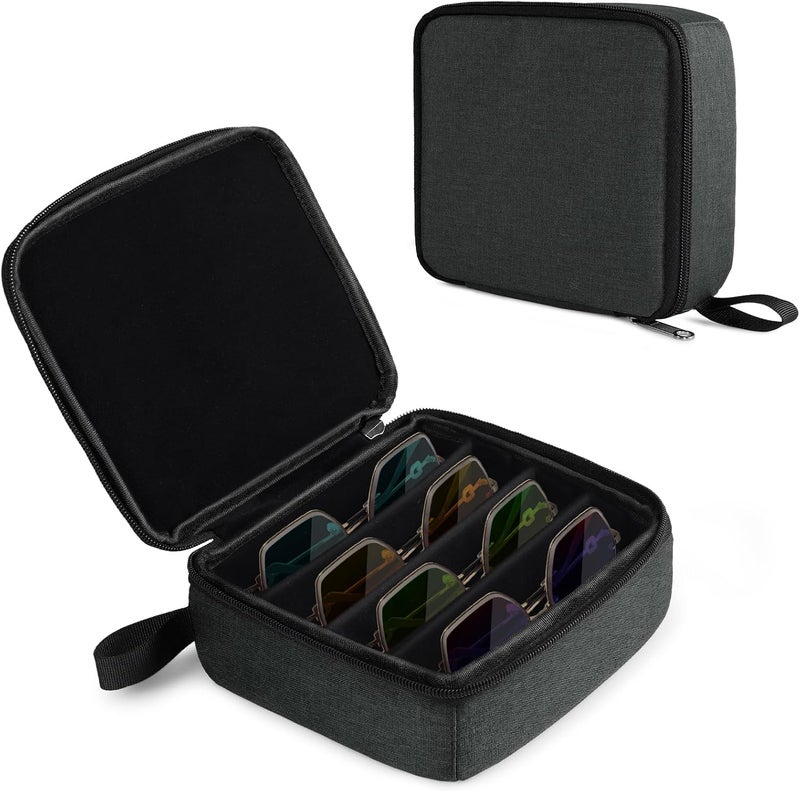 Bukere Travel Sunglasses Organizer Case, Adjustable Slot For Multiple Pairs, Portable Eyeglasses Storage Box for Men Women - Image 1
