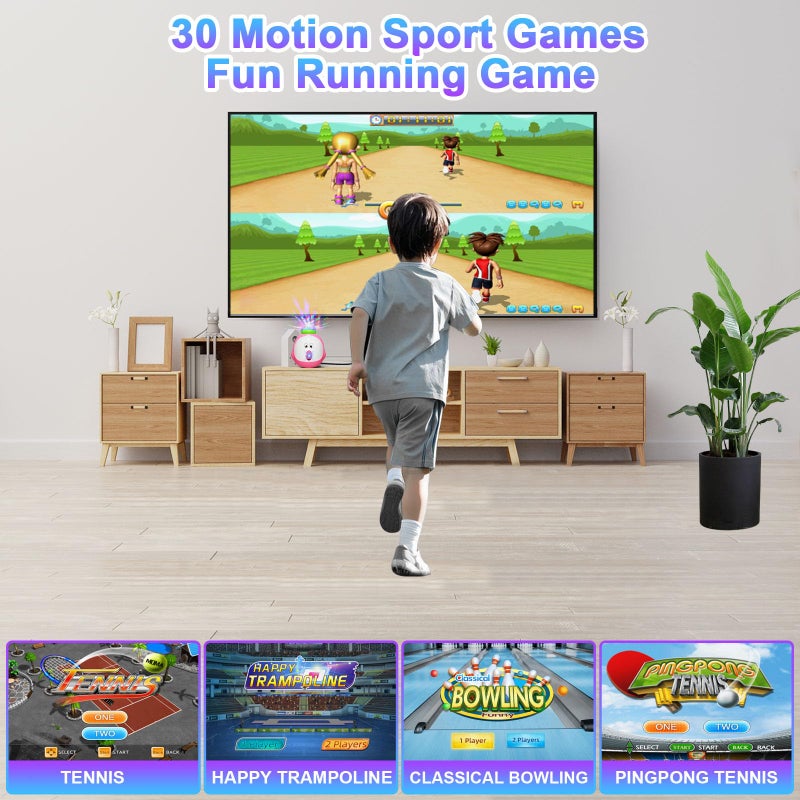 YRPRSODF TV Game Console with 100+ Games, 2 Wireless Controllers, HDMI Plug & Play - Includes 30 Sportsgame & 17 AR Games - Birthday Christmas Xmas Gifts for Girls Boys , Age 3+ - Image 3