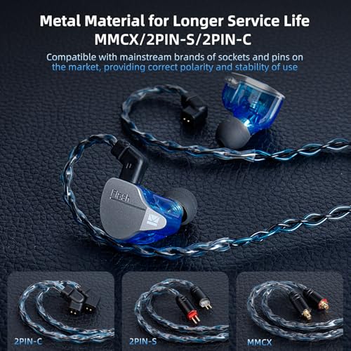 keephifi KBEAR ST12 Plus 2M Blueblack IEM Cable 4.4mm 2PIN Type, 8-Strand 4N OFC Silver-Plated Upgraded Cable for KZ AS10/ZST/ES4/ES3/BA10, CCZ CRA/C10, TRN V80/V20 - Image 5
