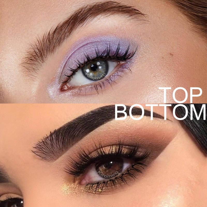 Kiromiro False Lashes Natural Look Short False Eyelashes Wispy 100% Handmade Clear Band Lashes Cat Eye Korean Faux Mink Strip Eyelashes Pack 14 Pairs - Image 2