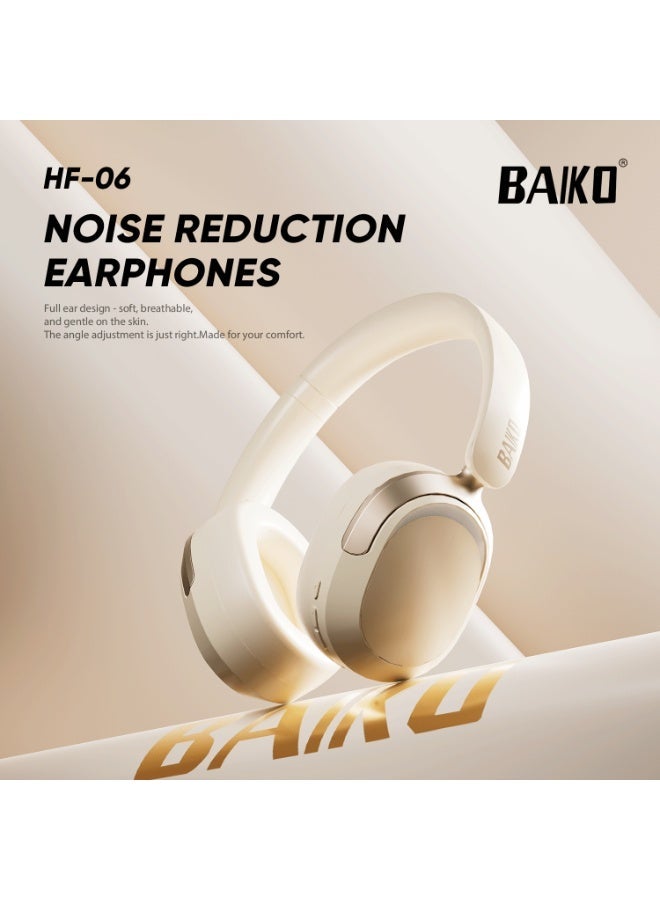BAIKO HF06 ANC Active Noise Cancelling - Headphones Beige Colour - Image 1