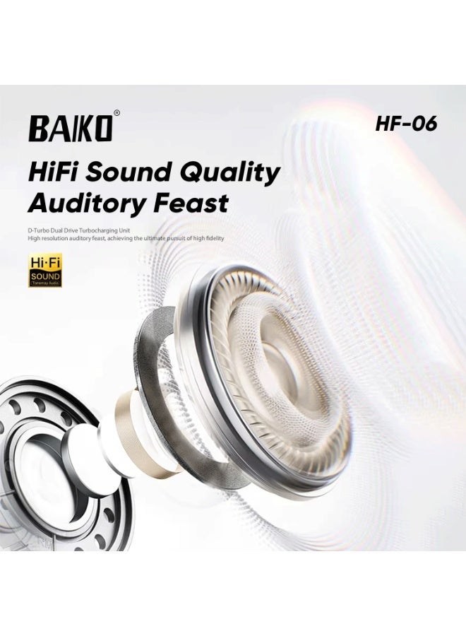 BAIKO HF06 ANC Active Noise Cancelling - Headphones Beige Colour - Image 4