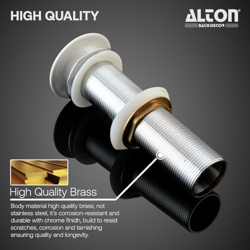 ALTON ALD115 Brass 7-INCH Pop-Up Type Waste Coupling For Wash Basin (White) - Image 4